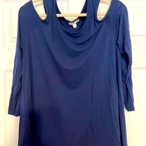 Navy cold shoulder tunic
